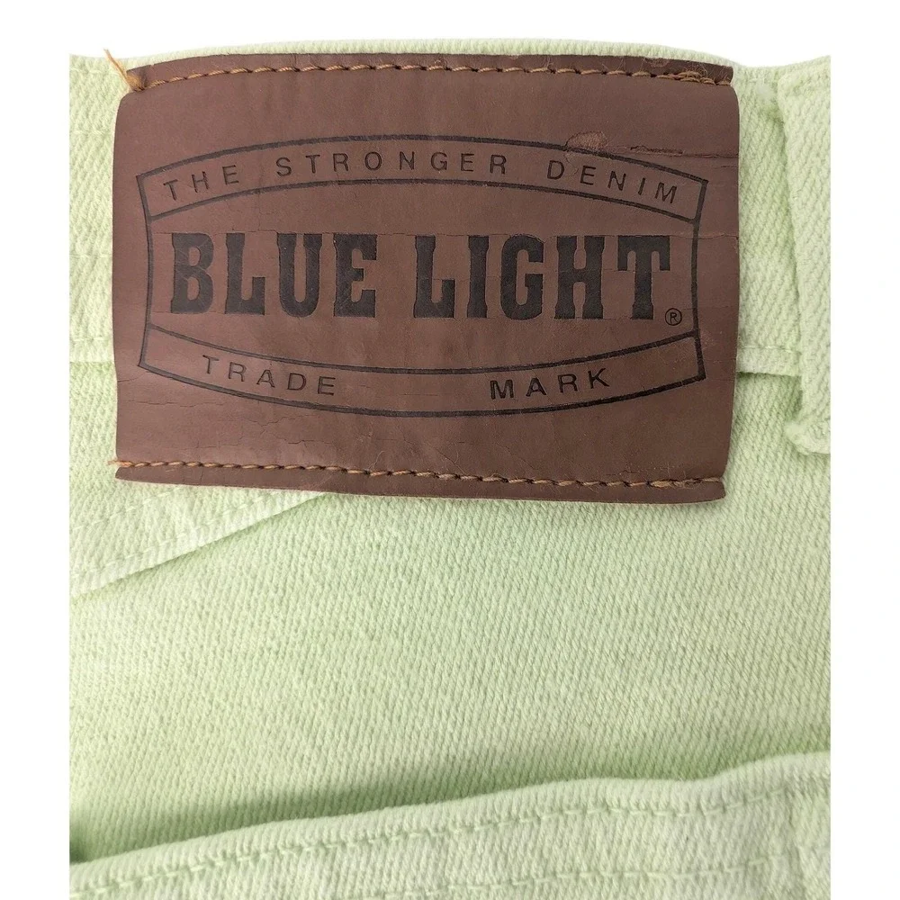 Y2K  Blue Light Cache Jeans Womens 25X30 Lime Green High Rise Made in Italy